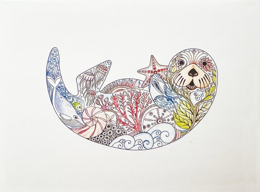 Greeting Card, Mosaic Animals - (Blank)