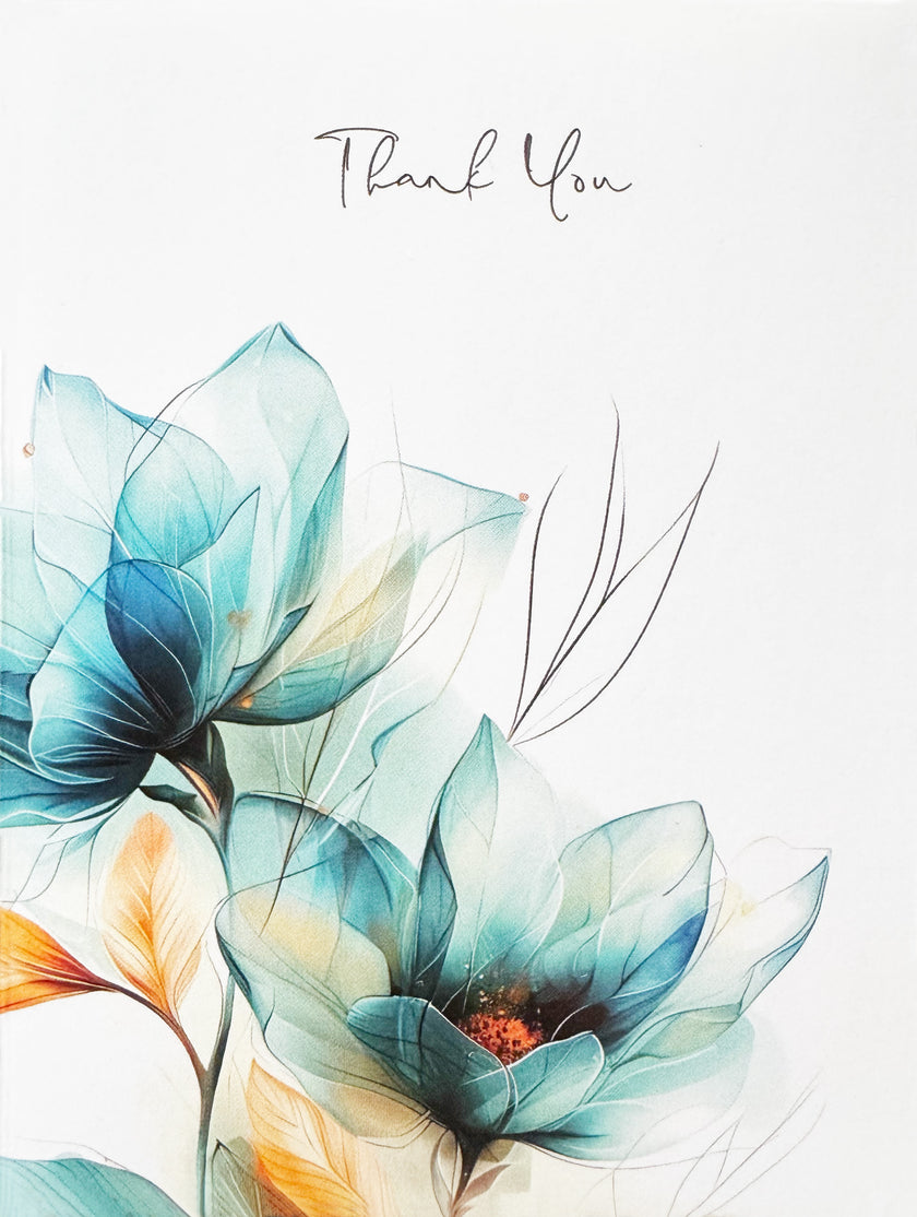 Greeting Card, Dreamy Flowers - Thank You (Blank)