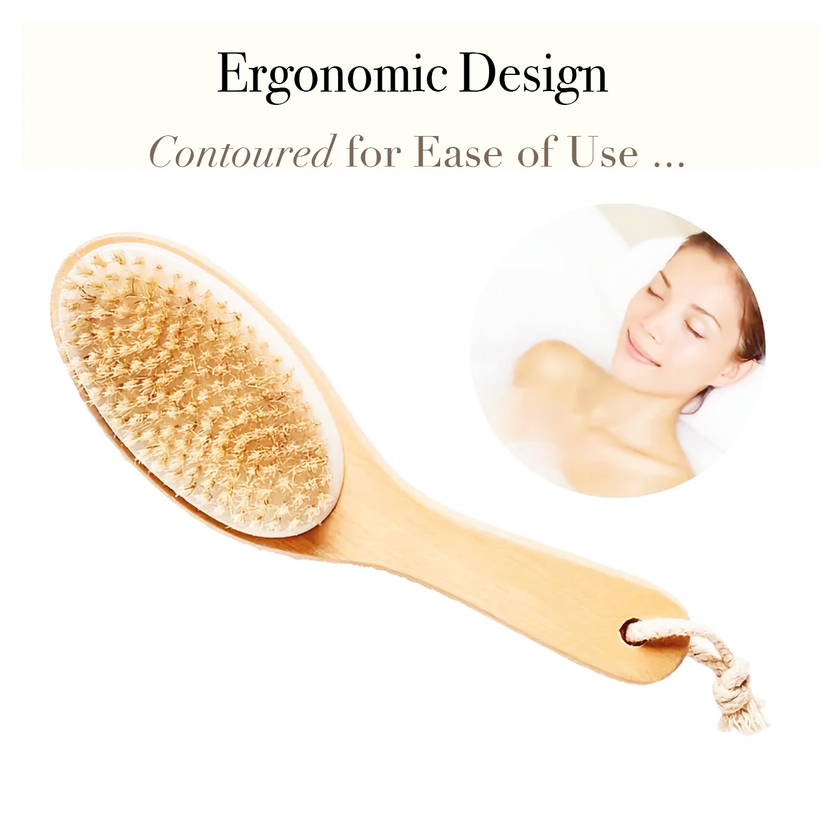 AO Accessory - Dry Skin Brush (Natural Boar Bristle), Ergonomic