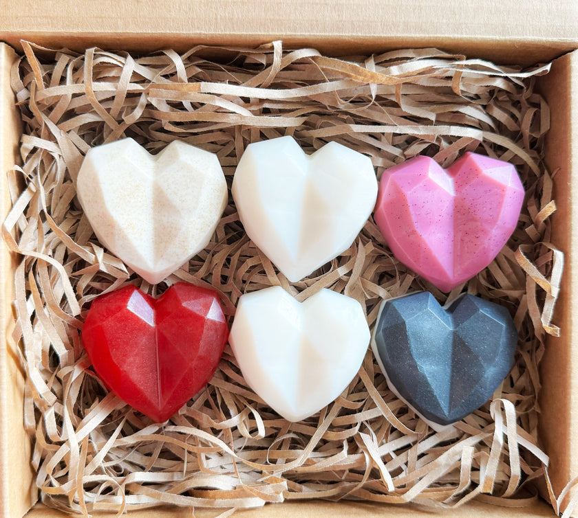 Artisan Soap Bar:  Valentine Goat's Milk, Unscented (Geometric Heart:  White)